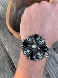 Onyx and Pearl Cluster Cuff
