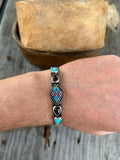 Purple Spiny Oyster and Kingman Stacker Cuff