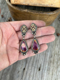 Purple and Gold Spiny Oyster Earrings