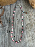 Pink and Sterling Pearl Necklace