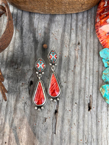 Orange Spiny Oyster Earrings