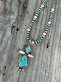 Kingman and Pink Coral Necklace