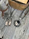 Long Petrified Palm Root Earrings