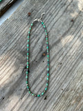 Green Turquoise and Peacock Pearl Necklace