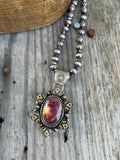 Purple and Gold Spiny Oyster Pendant