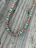 Kingman Turquoise and Spiny Oyster Necklace