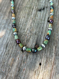 Large Green Turquoise and Peacock Pearl Necklace