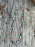 Kingman Turquoise and Spiny Oyster Necklace