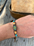 Orange Spiny Oyster and Kingman Stacker Cuff