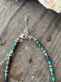 Green Turquoise and Peacock Pearl Necklace