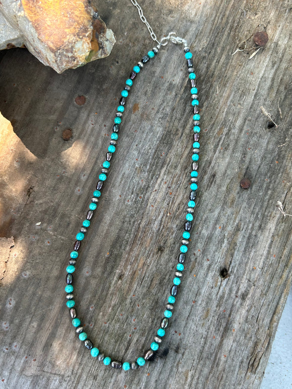 Kingman and Peacock Pearl Necklace