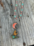 Kingman Turquoise and Spiny Oyster Necklace