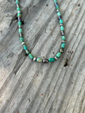 Green Turquoise and Peacock Pearl Necklace