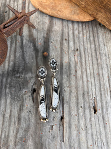 Skinny White Buffalo Earrings