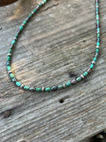 Green Turquoise and Peacock Pearl Necklace